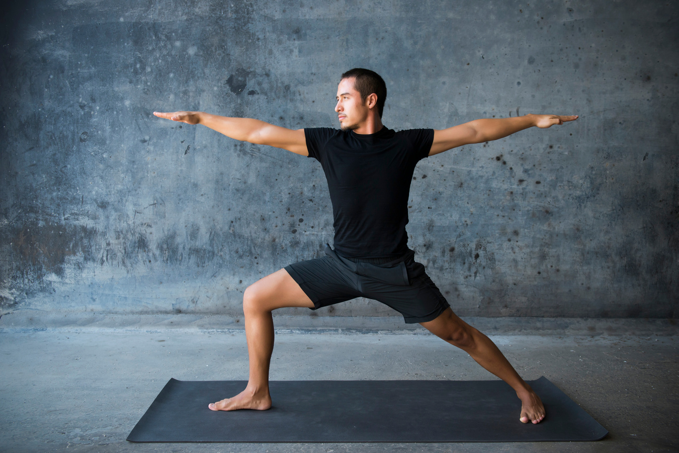 Active Man Doing Yoga Pose